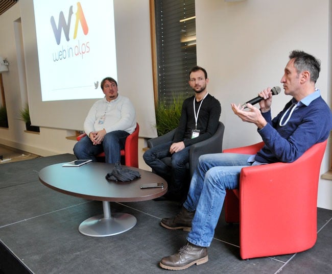 Intervenants lors d'une conférence de Web in Alps 2013 à Grenoble
