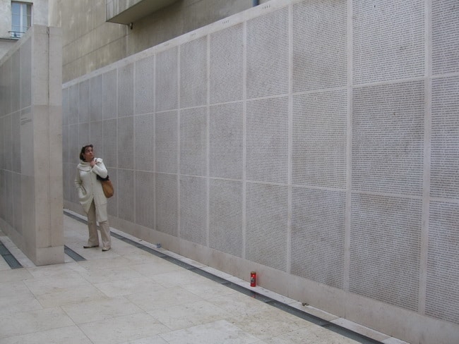 Mur Noms Mémorial Shoah