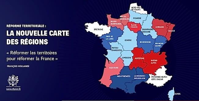De 22, la France passera en 2015 à 14 régions. Avant la fin des départements en 2020 ? DR