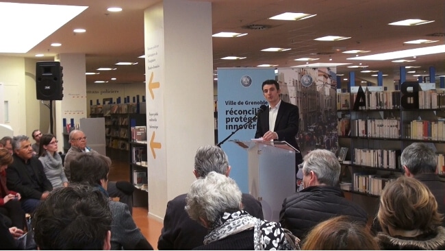 Vœux de Éric Piolle à la presse le 17 janvier 2014 - Bibliothèque Yateb Kacin