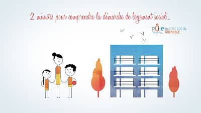 Interface de la vidéo - animation du site pole habitat social Grenoble © Pôle Habitat Social Grenoble