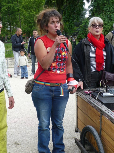 Nadège Azarias productrice maraîchère en agriculture biologique à Montbonnot St M%artin et co-organisatrice de la marche - crédit Delphine Chappaz
