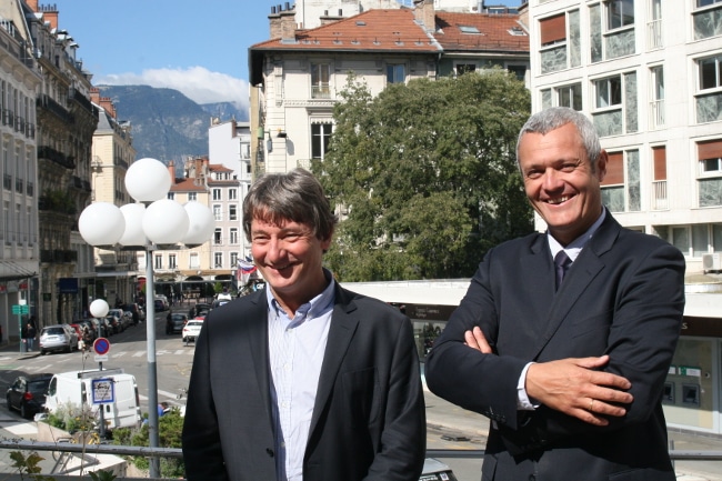 De gauche à droite : Yves Exbrayat et Fabrice Hugelé. © Joël Kermabon - Place Gre'net 