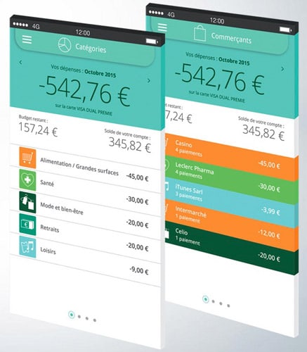 L'application Carte connectée développée par le Crédit agricole Sud Rhône-Alpes, permet de classer les dépenses par catégorie et par commerçants. DR