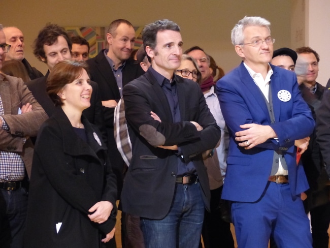 De gauche à droite : Valérie Lasek, Éric Piolle, Luc Gwiazdzinski. © Séverine Cattiaux - Place Gre'net ,