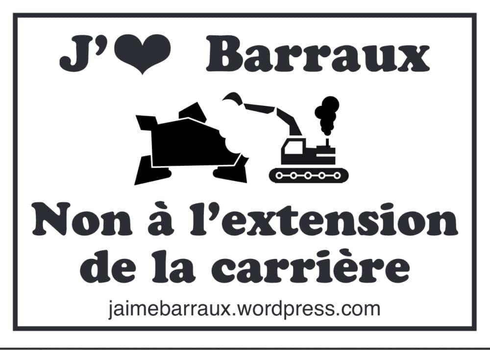 Affiche du Collectif contre la carrière Granulats Vicat de Barraux en Isère. DR