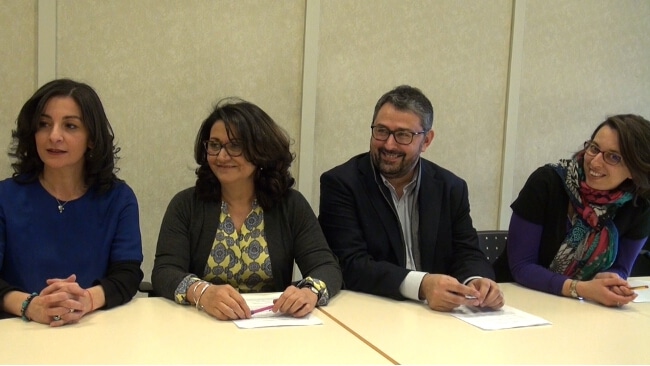 De gauche à droite : Anouche Agobian, Marie-José Salat, Jérôme Safar et Sarah Boukaala. © Joël Kermabon - Place Gre'net