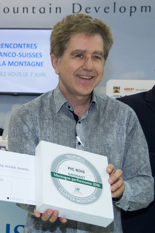 Bruno Chataignon, fondateur et dirigeant du groupe Pic Bois. Mountain Planet 2016, Grenoble. © Yuliya Ruzhechka - Place Gre'Net