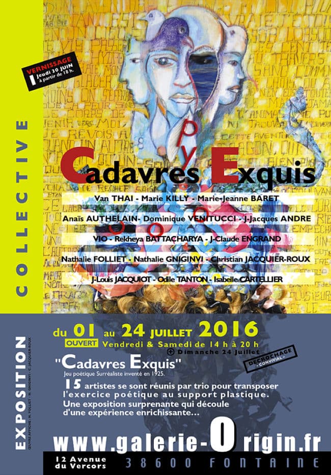 Affiche exposition Cadavres exquis. © Galerie Origin