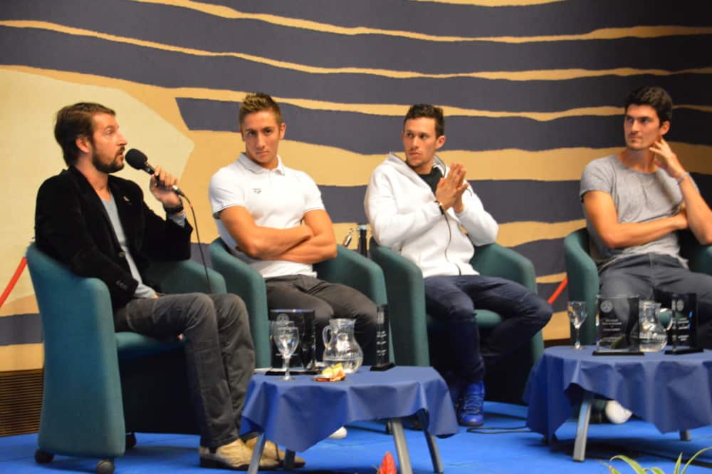 De gauche à droite, David Smétanine, Jordan Pothain, Dorian Coninx et Bastien Auzeil. © Laurent Genin