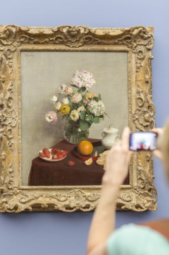 Premiers clichés au musée de Grenoble de la toile Fleurs d'été et fruits (1866). © Pascale Cholette