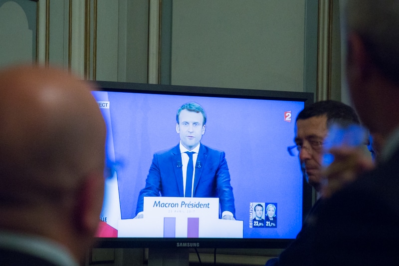 Soirée électorale à la Préfecture de Grenoble. 23 avril 2017. © Yuliya Ruzhechka - Place Gre'net