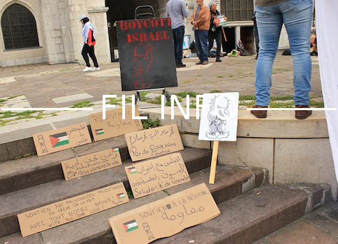 Marche de soutien ce 24 mai à Grenoble en soutien aux prisonniers palestiniens en grève de la faim en Israël depuis plus d'un mois.