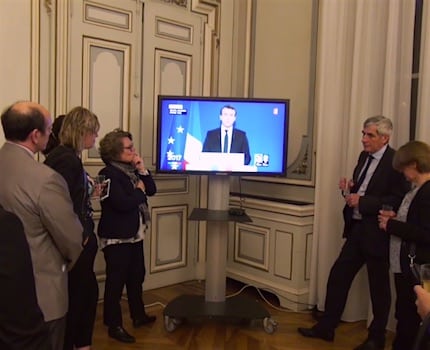 Soirée électorale du second tour de la présidentielle à la préfecture de l'Isère le 7 mai 2017. © Joël Kermabon - placegrenet.fr