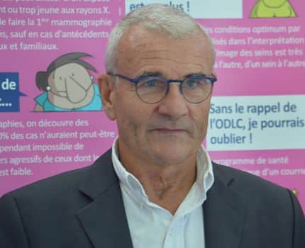 Philippe Gabelle, président de l’Office de lutte contre le cancer (ODLC) en Isère, se réjouit du partenariat avec les Brûleurs de Loups pour Octobre rose.