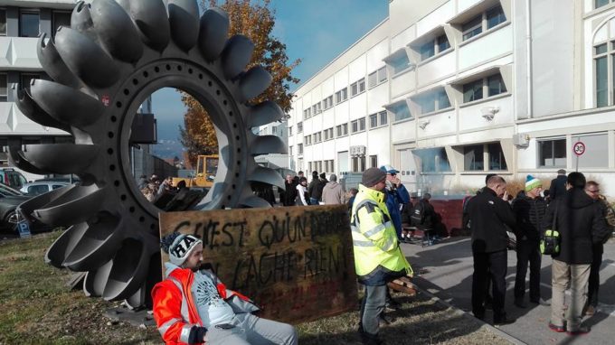 L'usine à nouveau occupée ce lundi 20 novembre. © Joël Kermabon - Place Gre'net