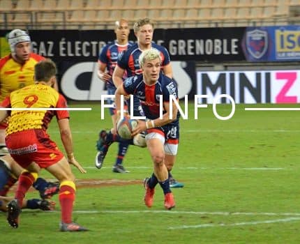Lilian Saseras, le demi de mêlée du FC Grenoble rugby, ici face à Perpignan, le 25 janvier 2018. © Laurent Genin