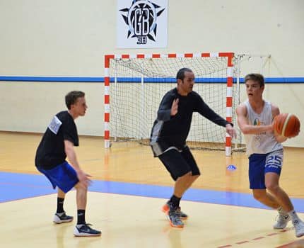 Equipe du Grenoble Basket 38, qui joue en Nationale masculine 3, à l'entraînement le 27 mars 2018. © Laurent Genin
