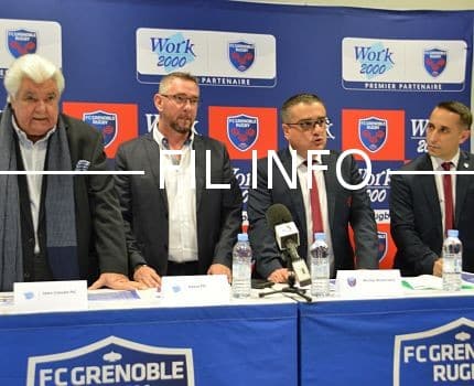 Work 2000 devient premier partenaire du FCG rugby pour trois ans à partir de la saison 2018-2019, le 6 avril 2018. © Laurent Genin