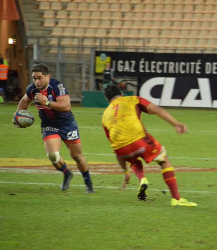Nigel Hunt, trois-quarts centre du FCG, espère bien trouver la faille face à Perpignan. © Laurent Genin