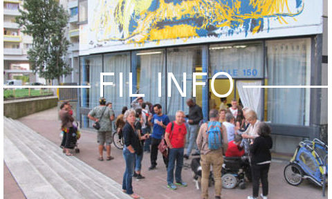 FIL INFO Militants contre la démolition du 10 galerie de l'Arlequin devant la Salle 150 © Séverine Cattiaux - Place Gre'net