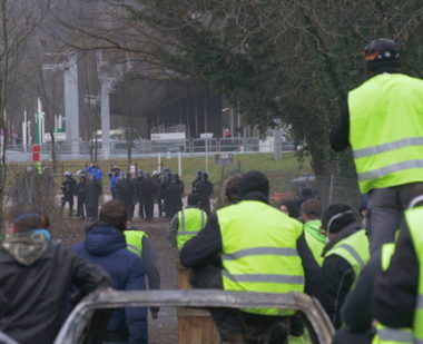 Acte 6 des gilets jaunes au péage de Voreppe en Isère. © Jérémie Le Colleter - Placegrenet.fr
