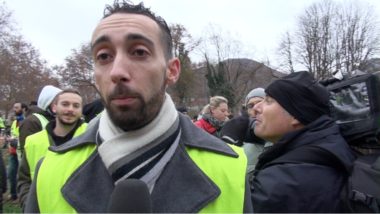 Julien Terrier, l'un des porte-parole des gilets jaunes en Isère. © Joël Kermabon - Place Gre'net
