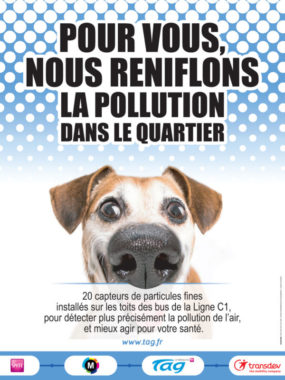 L'affiche pour communiquer sur les « renifleur de pollution ». © Média conseil Presse