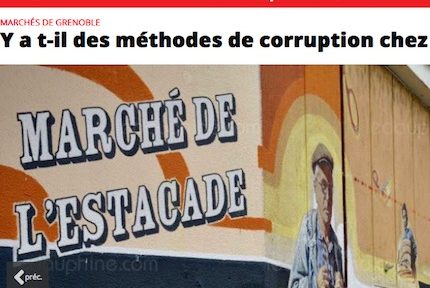 Une de l'article du Dauphiné libéré s'interrogeant sur des faits de corruption visant des placiers de Grenoble. DR