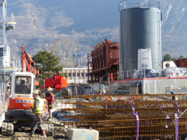 Chantier de la centrale Biomax, le 18 février 2019. © Charles Thiebaud - placegrenet.fr