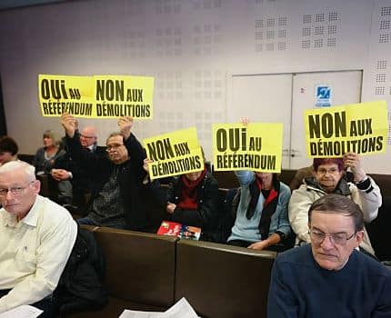 UNE Collectif contre les démolitions imposées lors du conseil municipal de lundi 4 février 2019 © Joël Kermabon - Place Gre'net