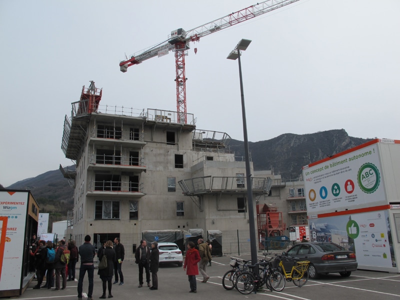 Visite de l'immeuble innovant ABC Grenoble en cours de construction mars 2019 © Séverine Cattiaux -placegrenet.fr