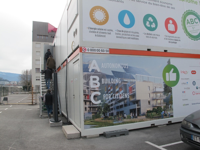 Visite de l'immeuble innovant ABC Grenoble en cours de construction mars 2019 © Séverine Cattiaux -placegrenet.fr