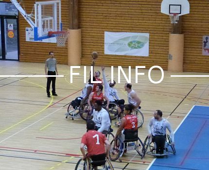 Le Meylan Grenoble handibasket lors d'une victoire face à Chalon-sur-Saône le 3 février 2019. © Meylan Grenoble handibasket