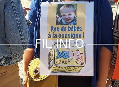 FIL INFO Mobilisation du personnel des crèches, à l'appel du collectif "Pas de bébé à la consigne" jeudi 23 mai 2019 à Grenoble DR