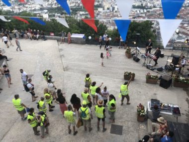 Une partie des gilets jaunes réunis à la Bastille pour le 14 juillet © Nina Soudre - Placegrenet.fr