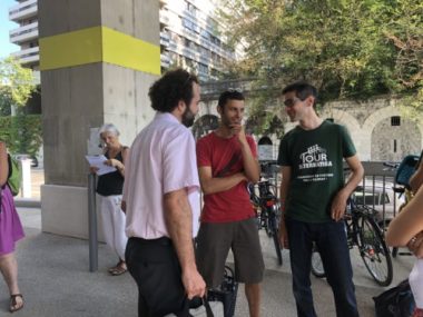 Jérôme Dutroncy et les militants pour la justice climatique, 5 juillet © Nina Soudre - Placegrenet.fr