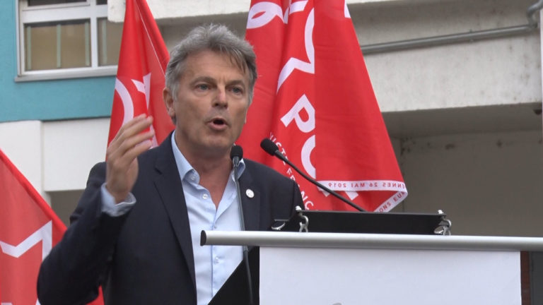 Fabien Roussel, secrétaire national du PCF, en visite dans le Nord-Isère lundi 24 octobre