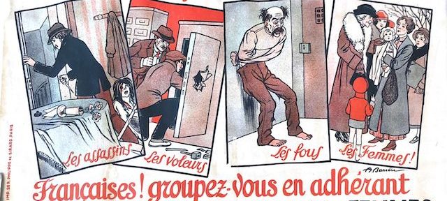 Affiche de l'Union française pour le suffrage des femmes. Coll. Archives départementales de l'Isère.