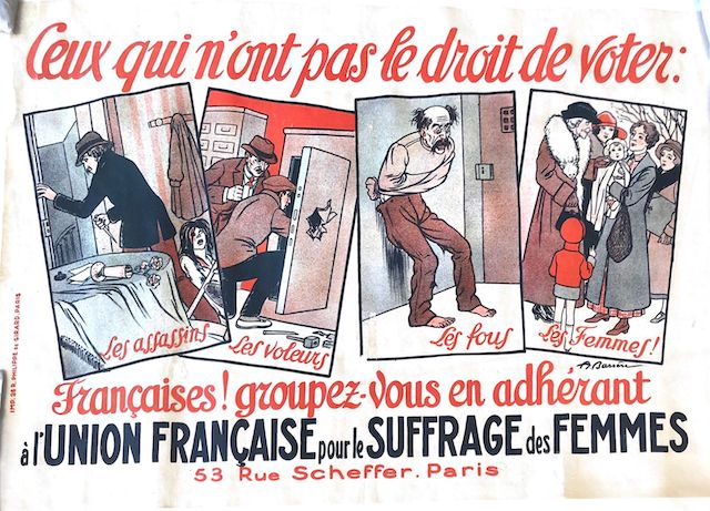 Affiche de l'Union française pour le suffrage des femmes. Coll. Archives départementales de l'Isère.