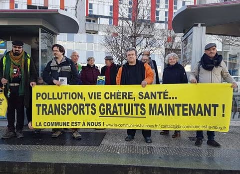 Conférence de presse de La commune est à nous qui prône sur les transports en commun gratuits, le 31 janvier 2020 © Séverine Cattiaux - Place Gre'net