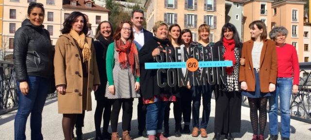 Collectif Grenoble en Commun, conférence de presse sur l'égalité, mercredi 4 mars 2020 © Ambre Croset