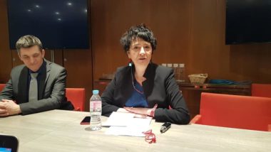 Hélène Insel, Rectrice de l'académie de Grenoble explique, vendredi 13 mars, comment l'éducation nationale appréhende cette expérience inédite d'école à la maison à l'échelle nationale, en réaction à l'épidémie du virus covid-19 © Séverine Cattiaux - Place Gre'net