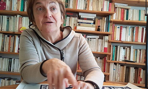 UNE Catherine Brun, tête de liste LO en lice pour les municipales 2020 à Grenoble, le 4 mas © Séverine Cattiaux- Place Gre'net