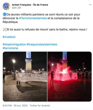 Action française Tweet