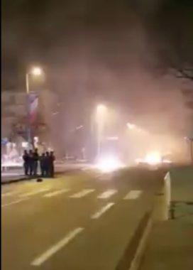 Tirs de mortiers d'artifice à Oyonnax dans l'Ain - Image Facebook Julien Martinez