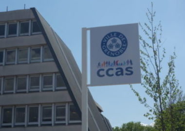 Panneau logos CCAS et Ville de Grenoble