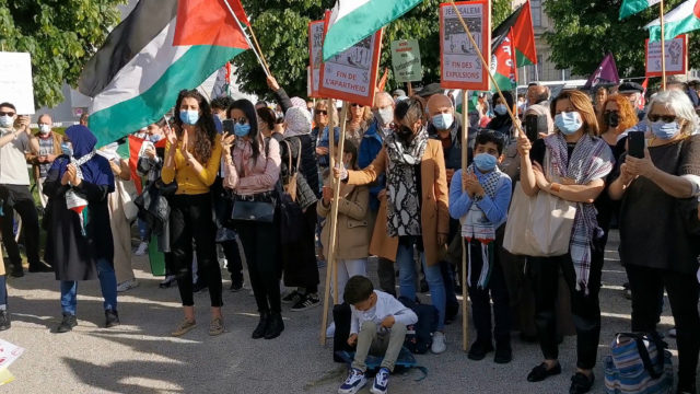 Nouveau rassemblement pour la Palestine à Grenoble. © Joël Kermabon - Place Gre'net