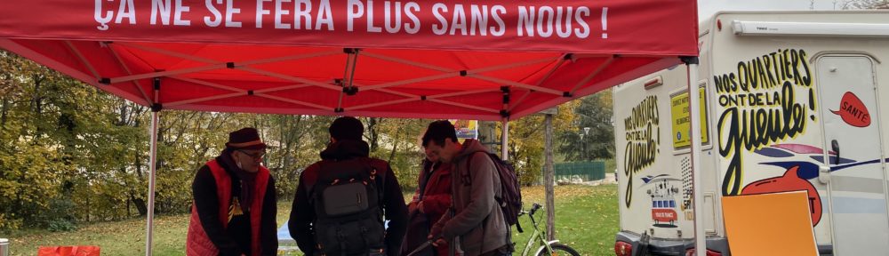 La caravane de l'opération "Nos quartiers ont de la gueule" au marché de l'Arlequin le 18 novembre