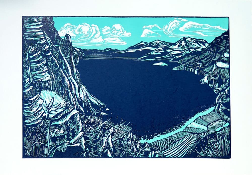 Gravure du livre L'Écho du lac, paru aux éditions Marchialy © Guillaume Guilpar